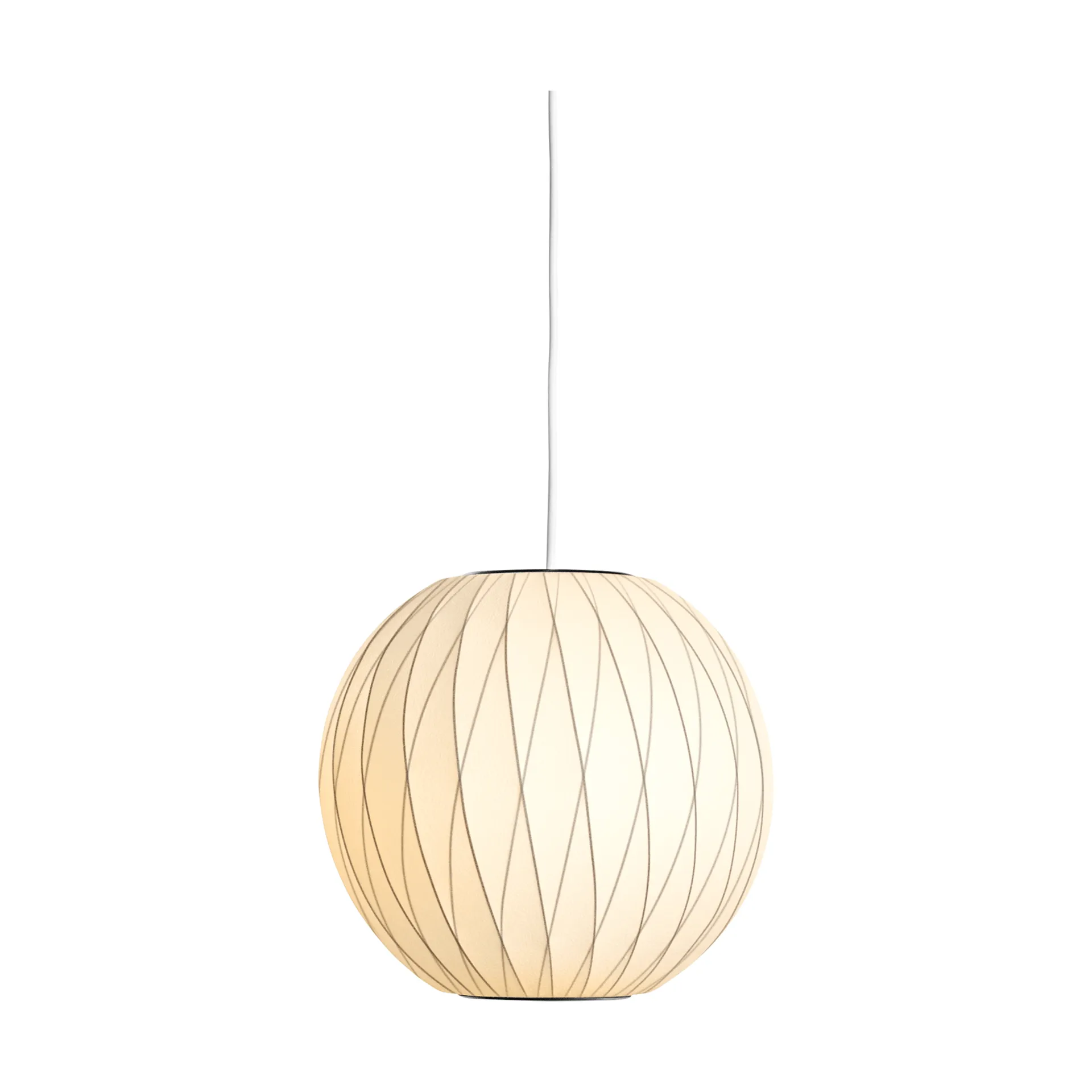Candeeiro suspenso com padrão cruzado S Nelson Bubble Ball, Off white HAY