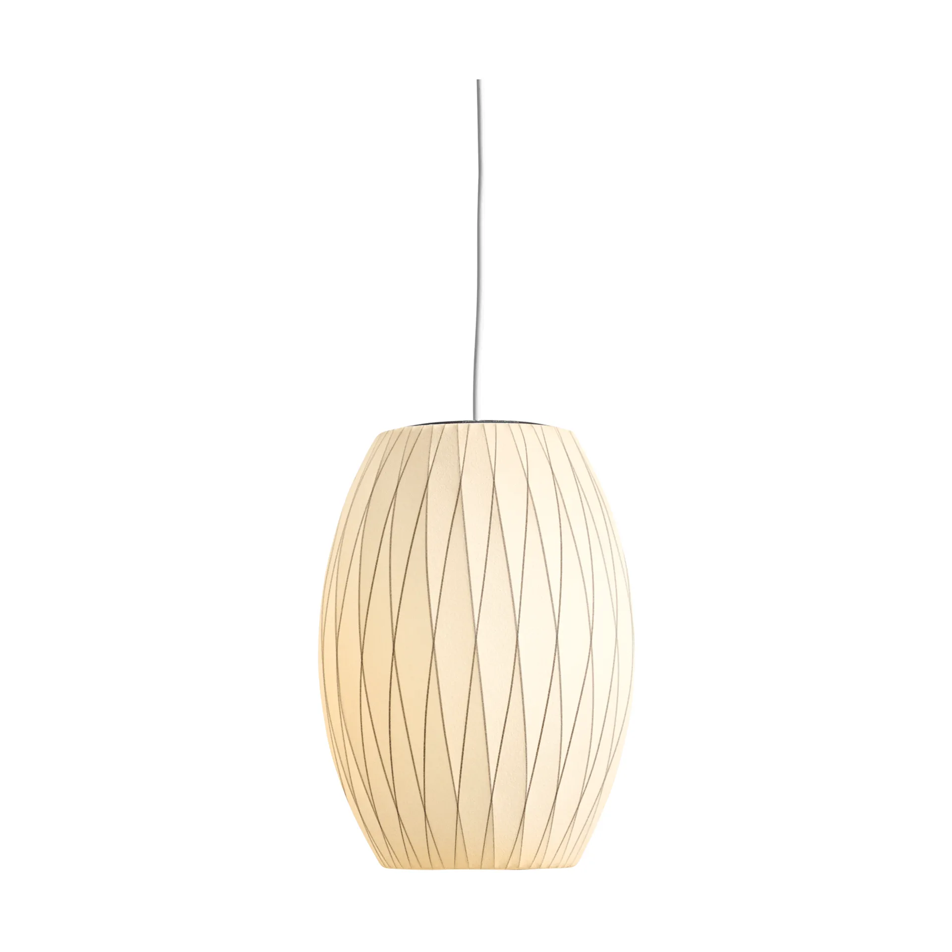 Candeeiro suspenso com padrão cruzado S Nelson Bubble Cigar, Off white HAY