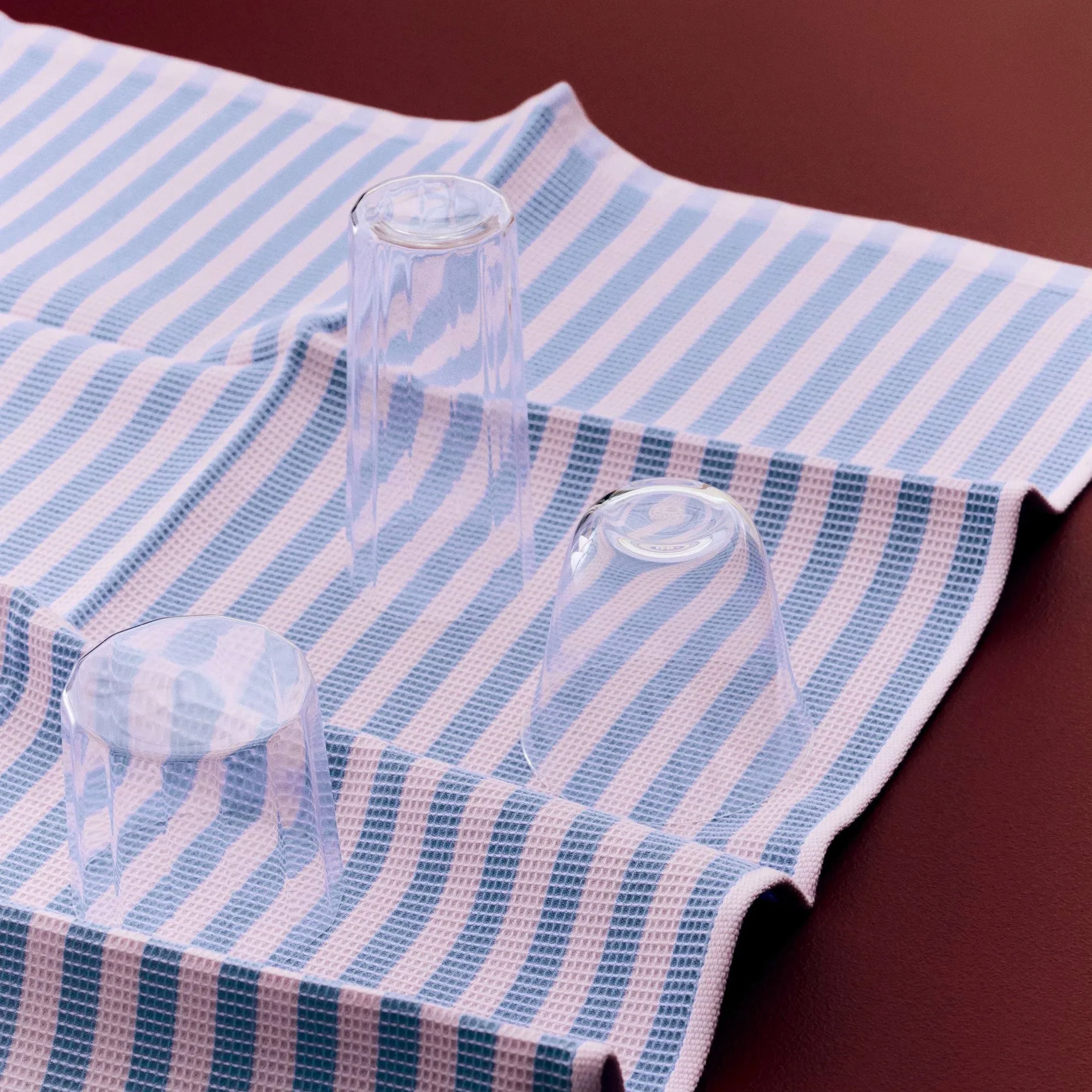 Canteen pano de cozinha 52x80 cm, Sky blue-light pink block stripe HAY