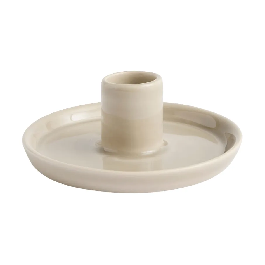 castiçal Disc, Cinzento quente, pequeno, Ø10x4,8 cm HAY