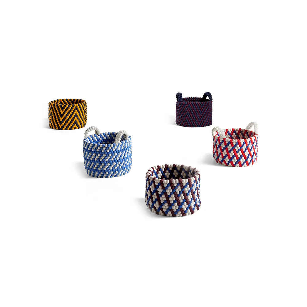 Cesta Bead com alça, blue dash, large HAY