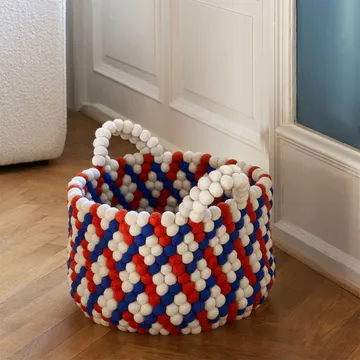 Cesta Bead com alça - blue dash, large - HAY