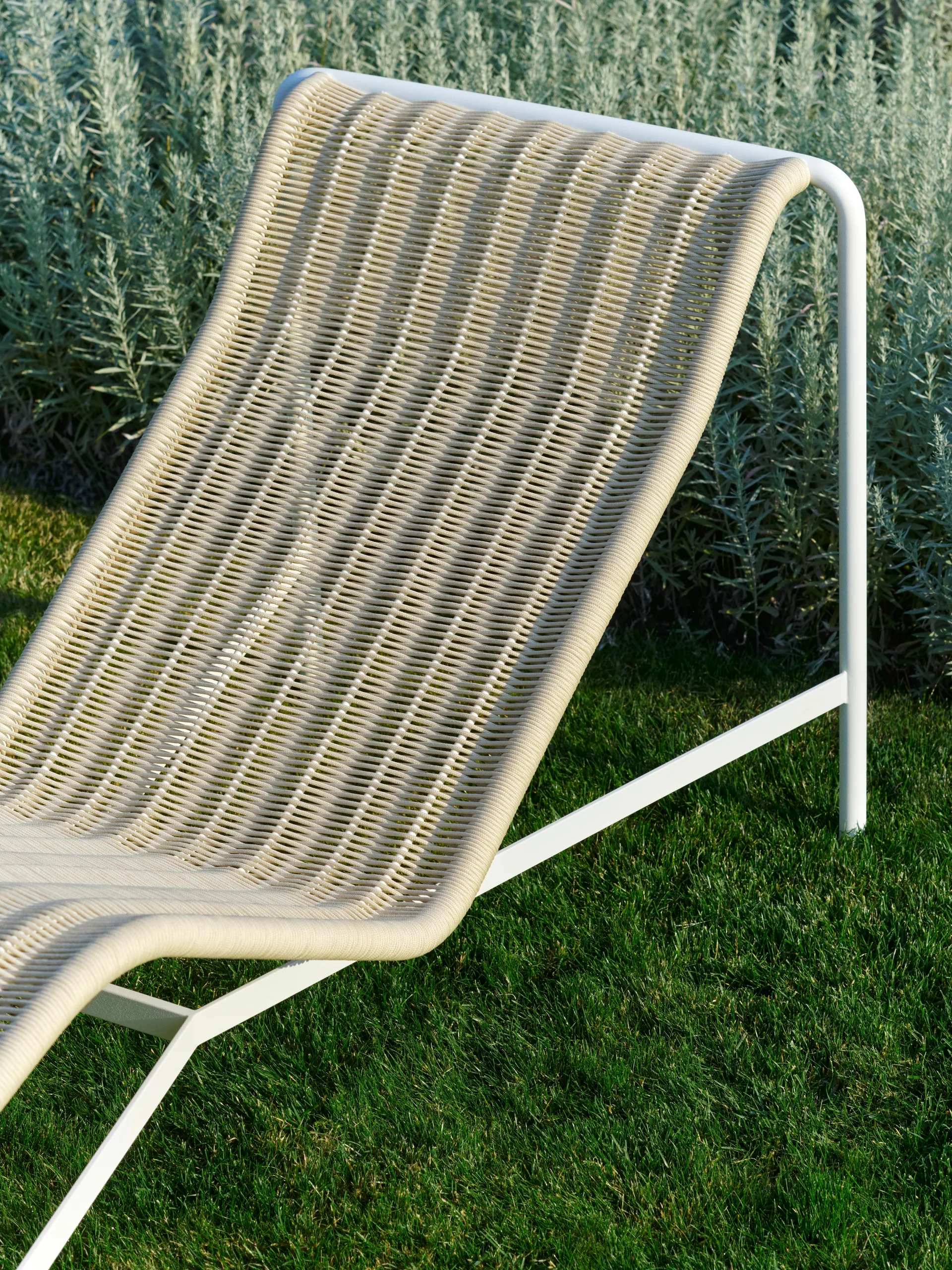 Chaise longue Palissade Cord, Cream white HAY