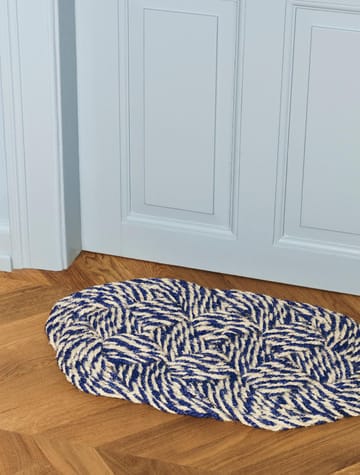 Coco tapete de entrada 40x80 cm - Azul espiral-branco sujo - HAY