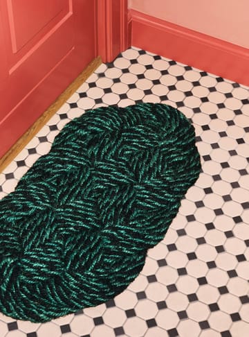 Coco tapete de entrada 40x80 cm - Preto espiral - HAY