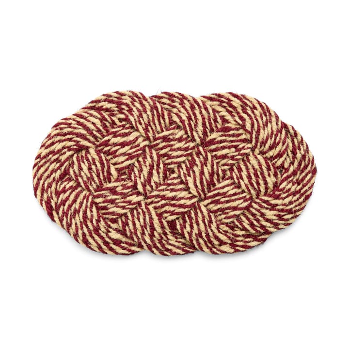 Coco tapete de entrada 40x80 cm - Vinho escuro espiral-branco sujo - HAY