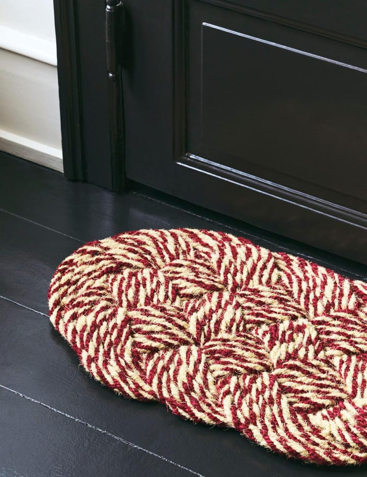 Coco tapete de entrada 40x80 cm, Vinho escuro espiral-branco sujo HAY