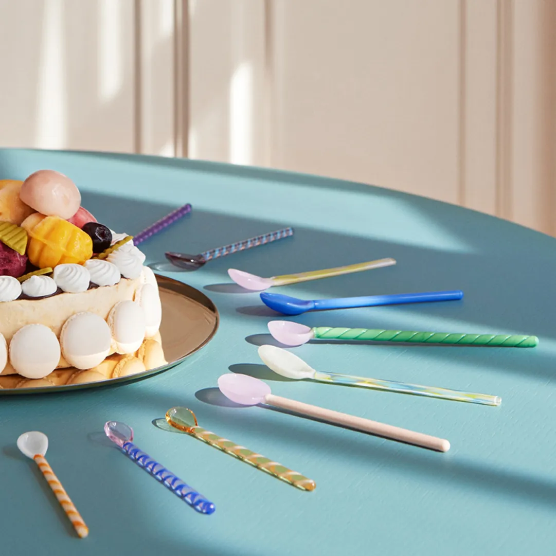 Colher de vidro Mono, 2 un., sky blue-green HAY