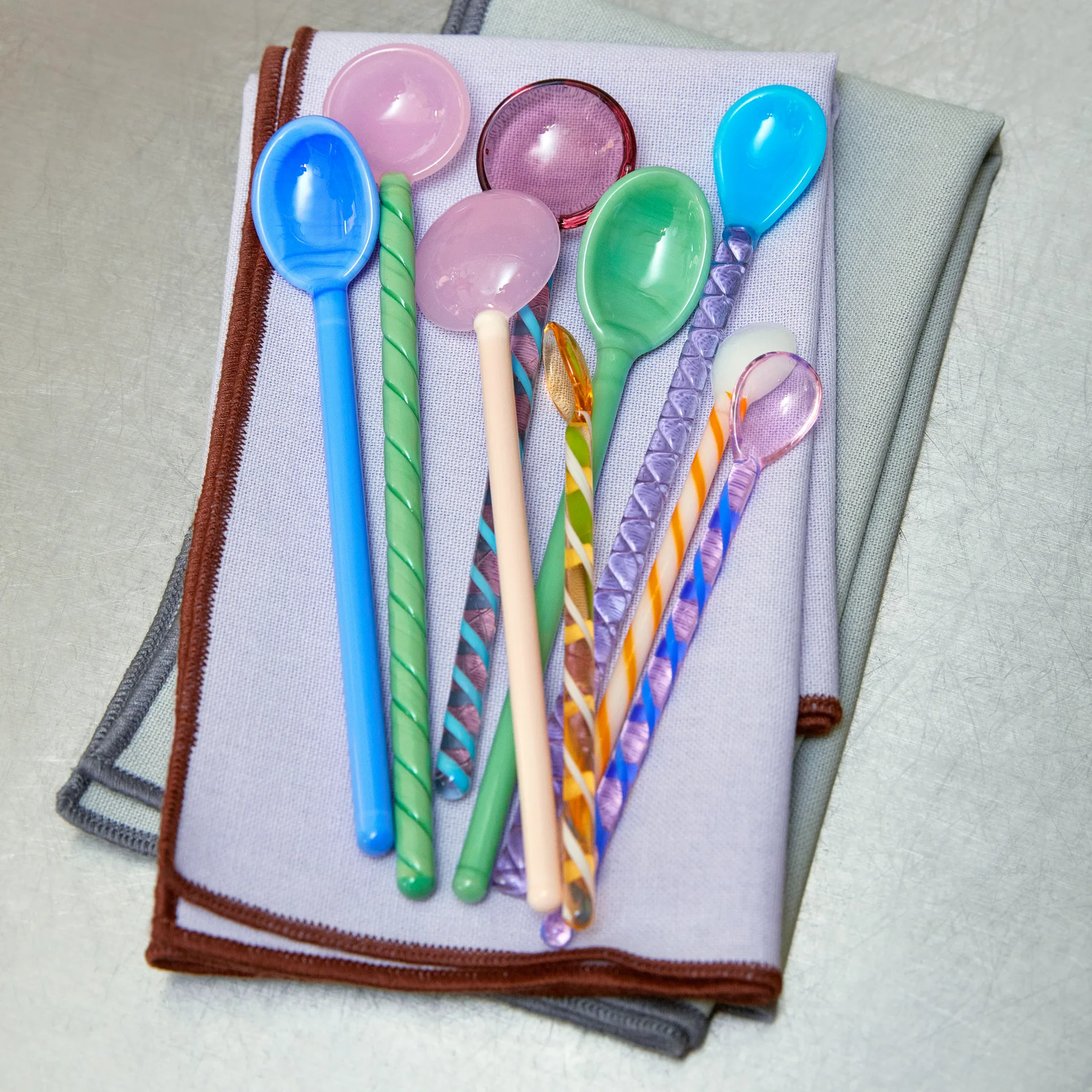 Colher de vidro Mono, 2 un., sky blue-green HAY