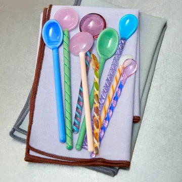 Colher de vidro Mono, 2 un. - sky blue-green - HAY