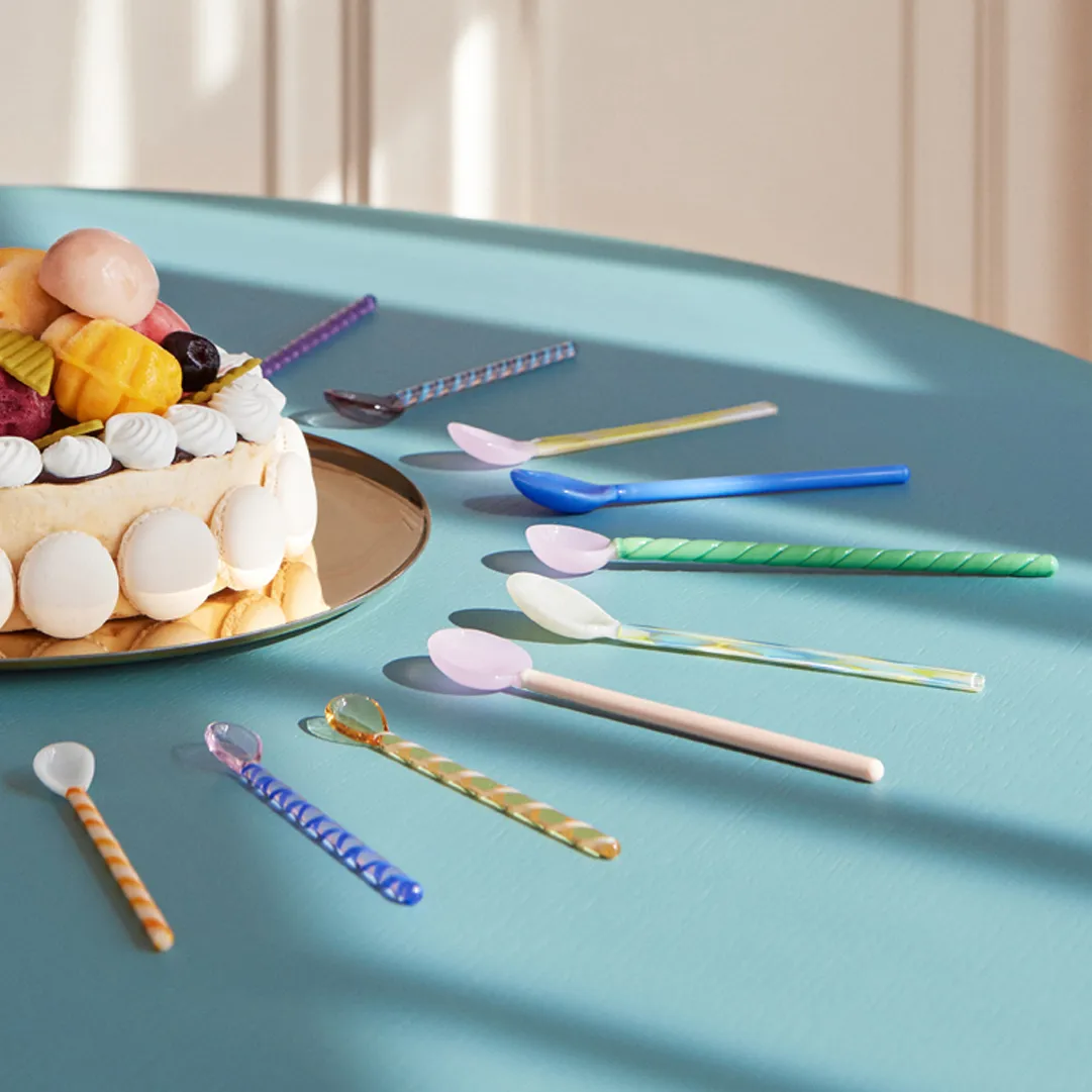 Colher de vidro Spice, 3 un., amber-light pink-white HAY