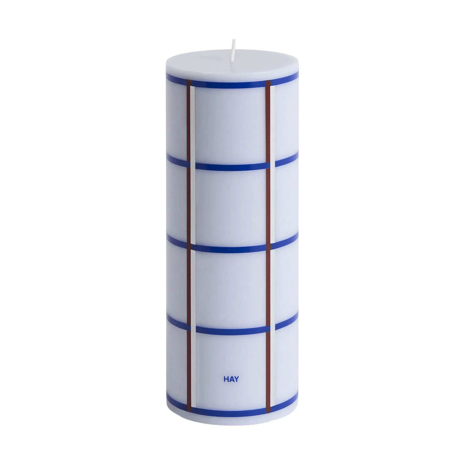 Column Candle bloco de vela médio 20 cm, Azul-claro, azul, bordeaux e prata HAY