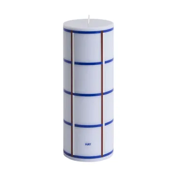 Column Candle bloco de vela médio 20 cm - Azul-claro, azul, bordeaux e prata - HAY