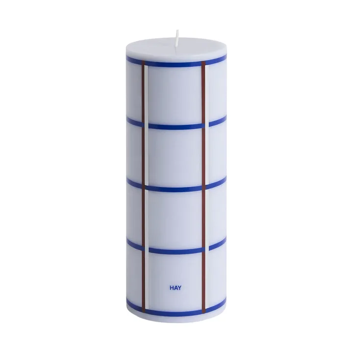 Column Candle bloco de vela médio 20 cm - Azul-claro, azul, bordeaux e prata - HAY