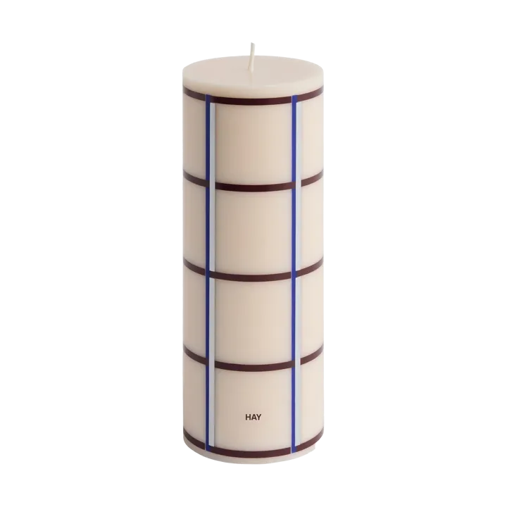 Column Candle bloco de vela médio 20 cm - Branco sujo-vinho escuro-azul-prata - HAY