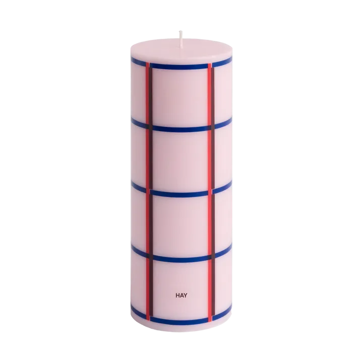 Column Candle bloco de vela médio 20 cm - Rosa claro-vermelho-vinho escuro-azul escuro - HAY