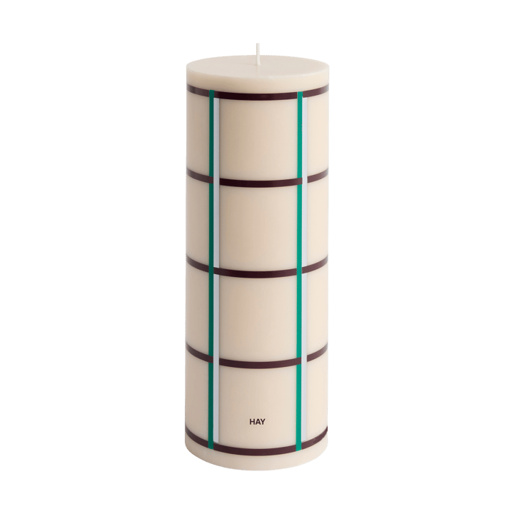 Column Candle vela em bloco grande 25 cm  - Branco sujo-vinho verde escuro-prata - HAY
