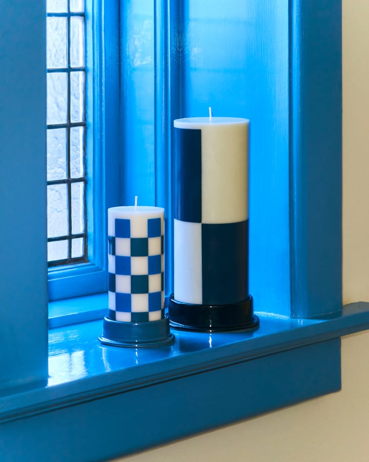 Column Candle vela em bloco grande 25 cm , Milky green-dark blue HAY