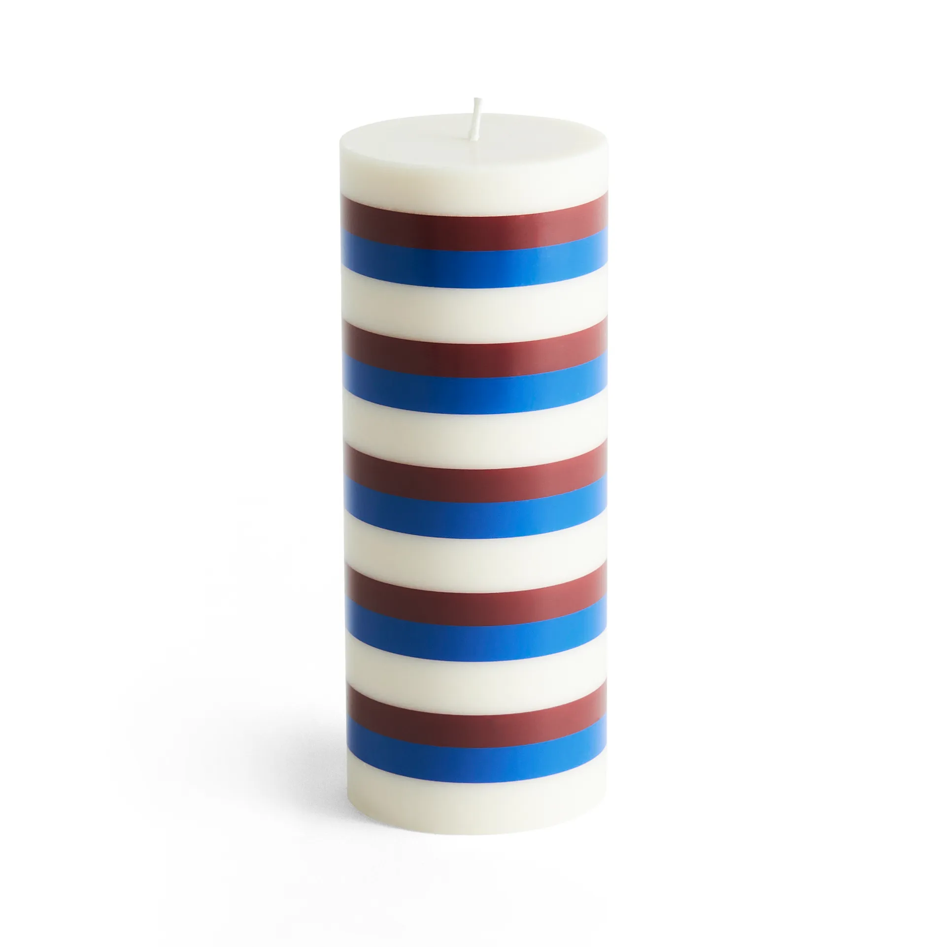 Column Candle vela em bloco média 20 cm , Off white-castanho-azul  HAY