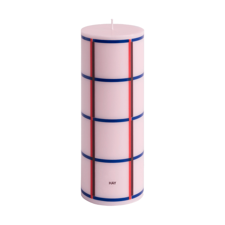 Column Candle vela em bloco média 20 cm  - Rosa claro-vermelho-vinho escuro-azul escuro - HAY