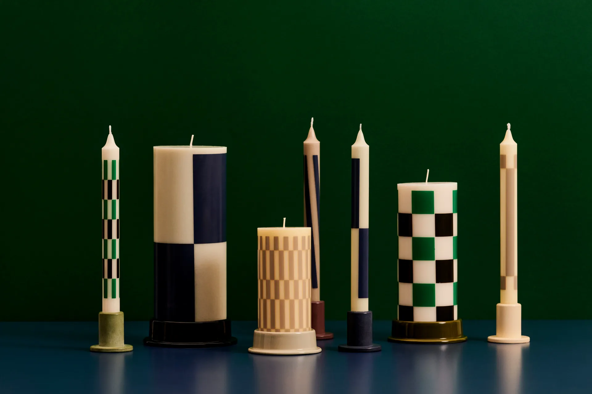 Column Candle vela em bloco pequeno 15 cm , Cream-sand HAY