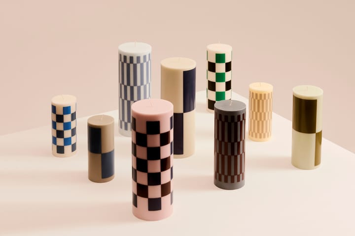 Column Candle vela em bloco pequeno 15 cm , Off white-blues HAY