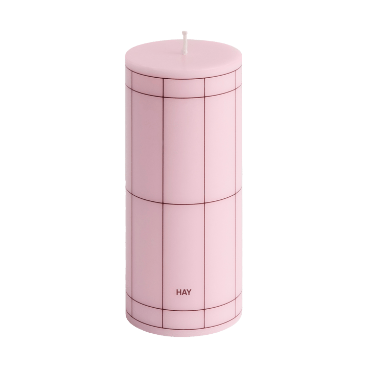 Column Candle vela em bloco pequeno 15 cm  - Rosa claro-xadrez em vinho escuro - HAY