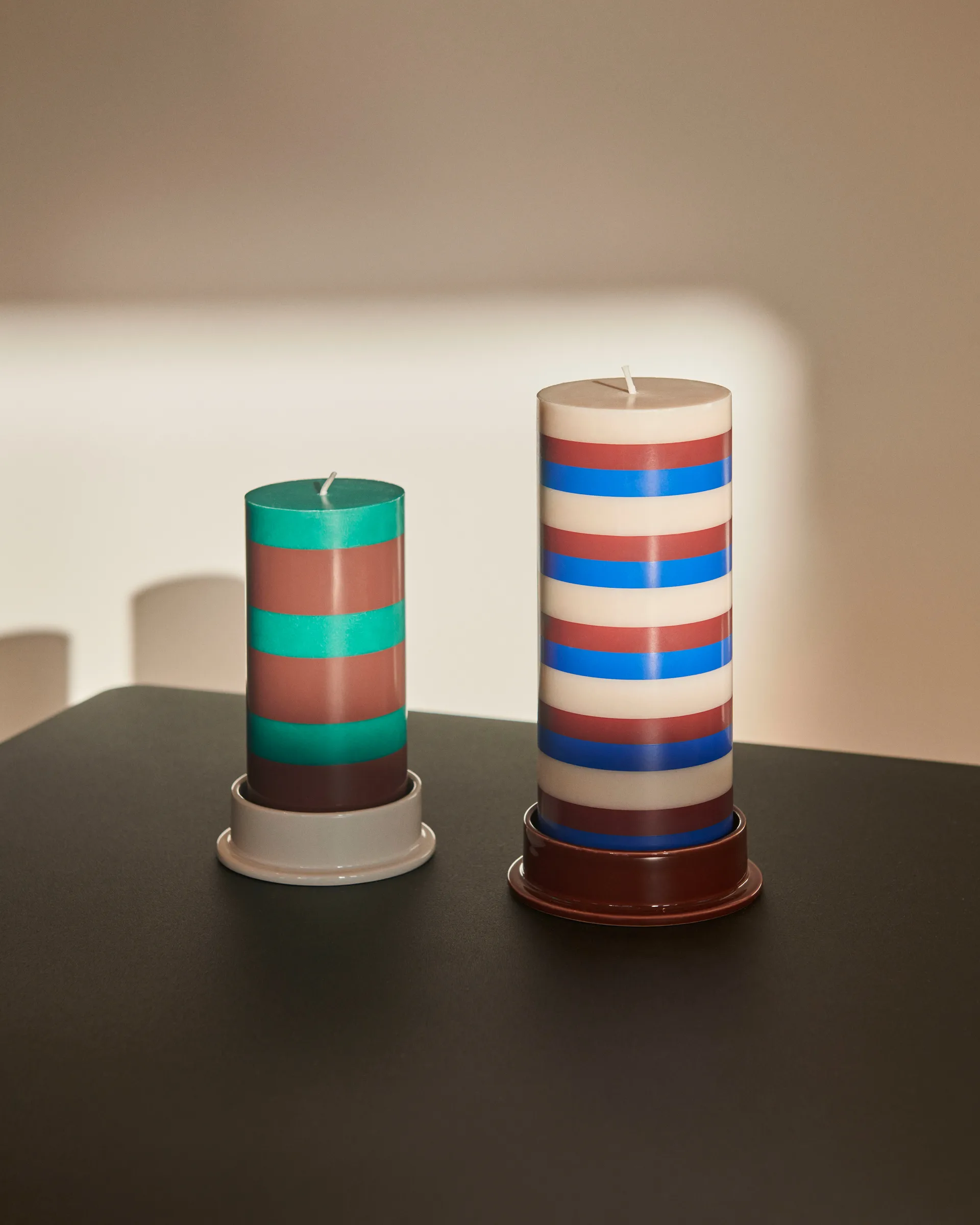 Column Candle vela em bloco pequeno 15 cm , verde-castanho HAY