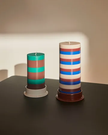 Column Candle vela em bloco pequeno 15 cm  - verde-castanho - HAY