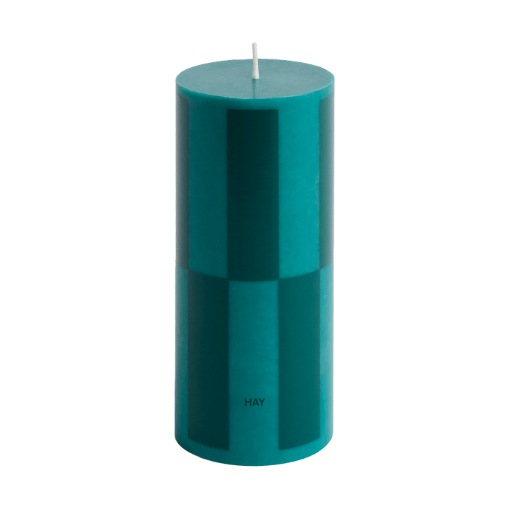 Column Candle vela em bloco pequeno 15 cm  - Verde-xadrez grande em verde escuro - HAY