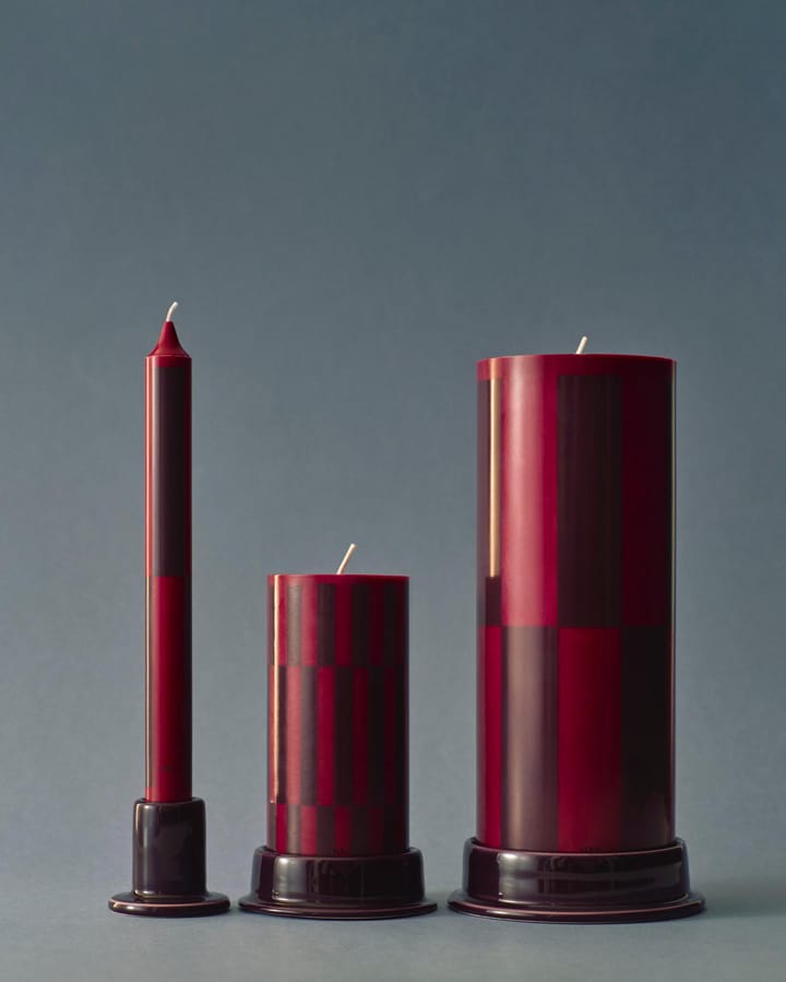 Column Candle vela em bloco pequeno 15 cm , Vinho-vinho escuro HAY