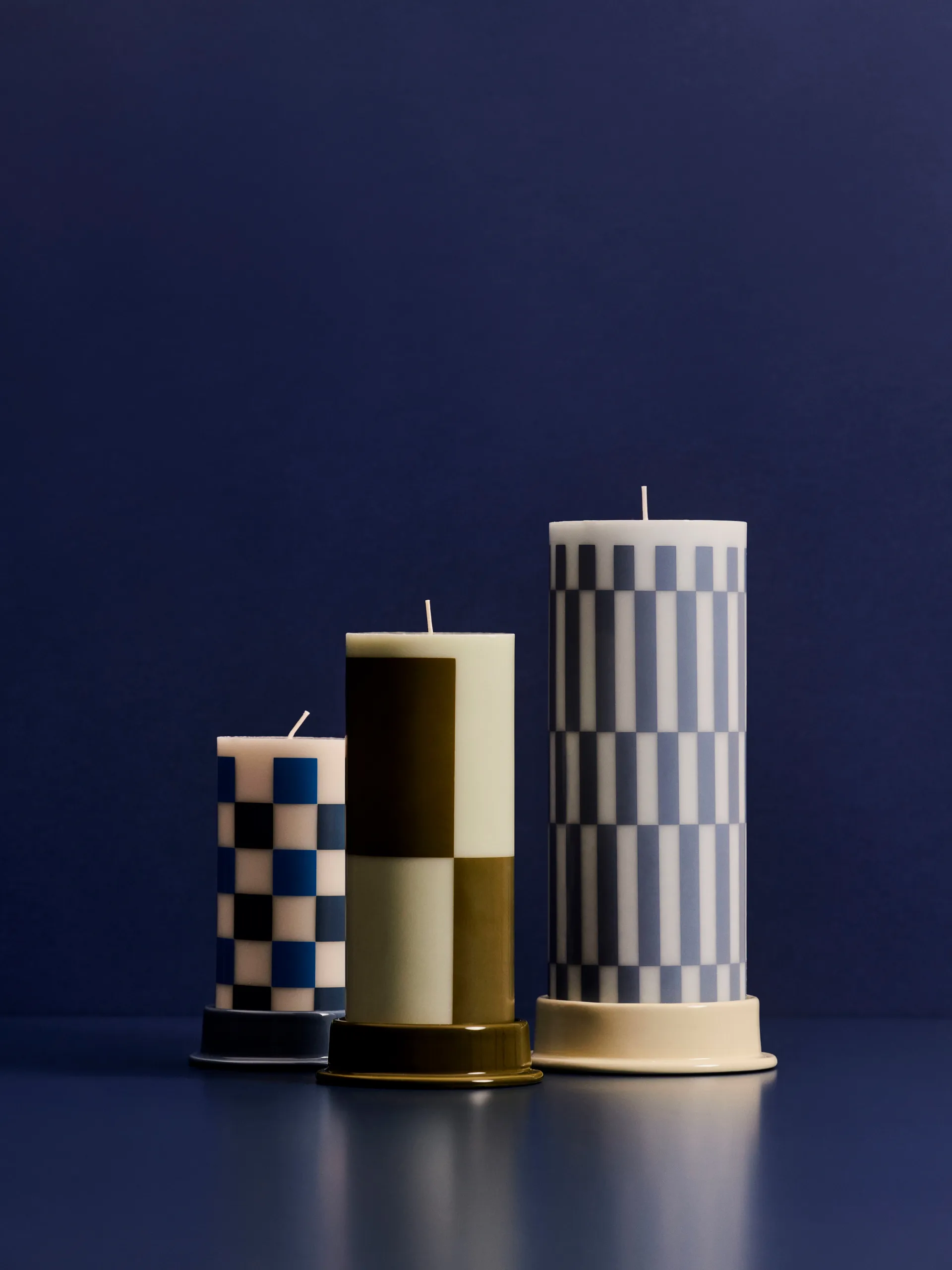 Column Candleholder castiçal L 12,8 cm, Lime white HAY