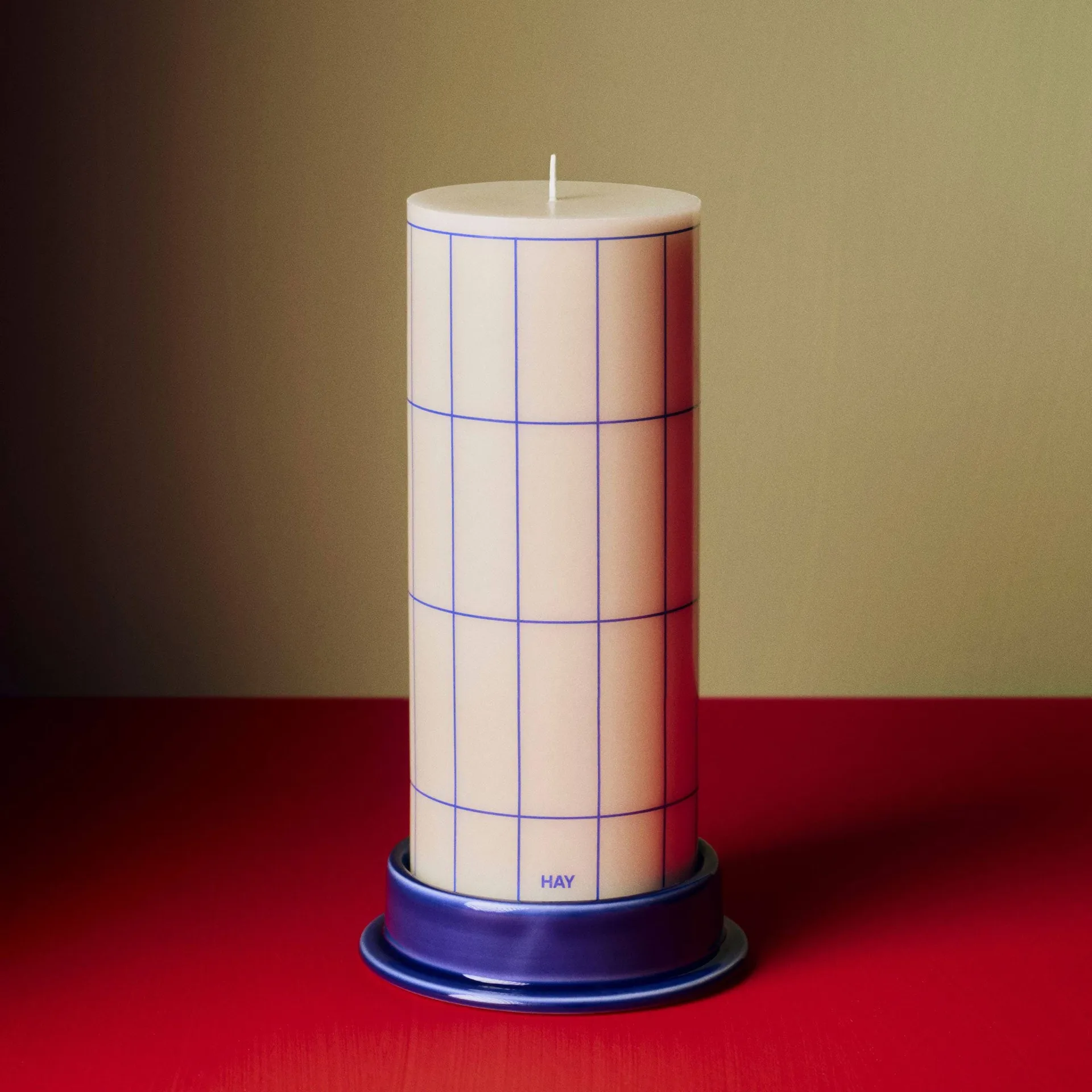 Column castiçal para vela grossa médio Ø11 cm, Royal blue HAY