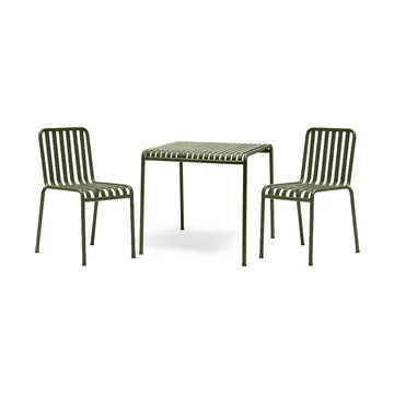 Conjunto de jantar Palissade 2 cadeiras 82,5x90 cm - Olive - HAY