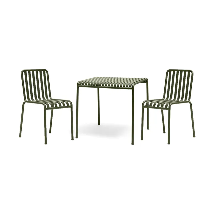 Conjunto de jantar Palissade 2 cadeiras 82,5x90 cm - Olive - HAY