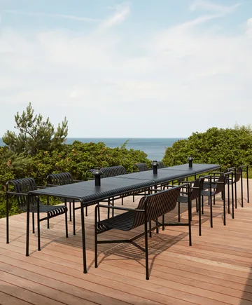 Conjunto de jantar Palissade 2 cadeiras + banco 170x90 cm - Anthracite - HAY