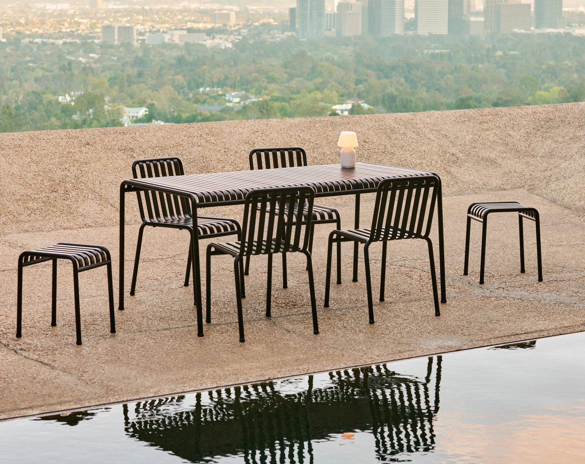 Conjunto de jantar Palissade 4 cadeiras 170x90 cm - Anthracite,  HAY