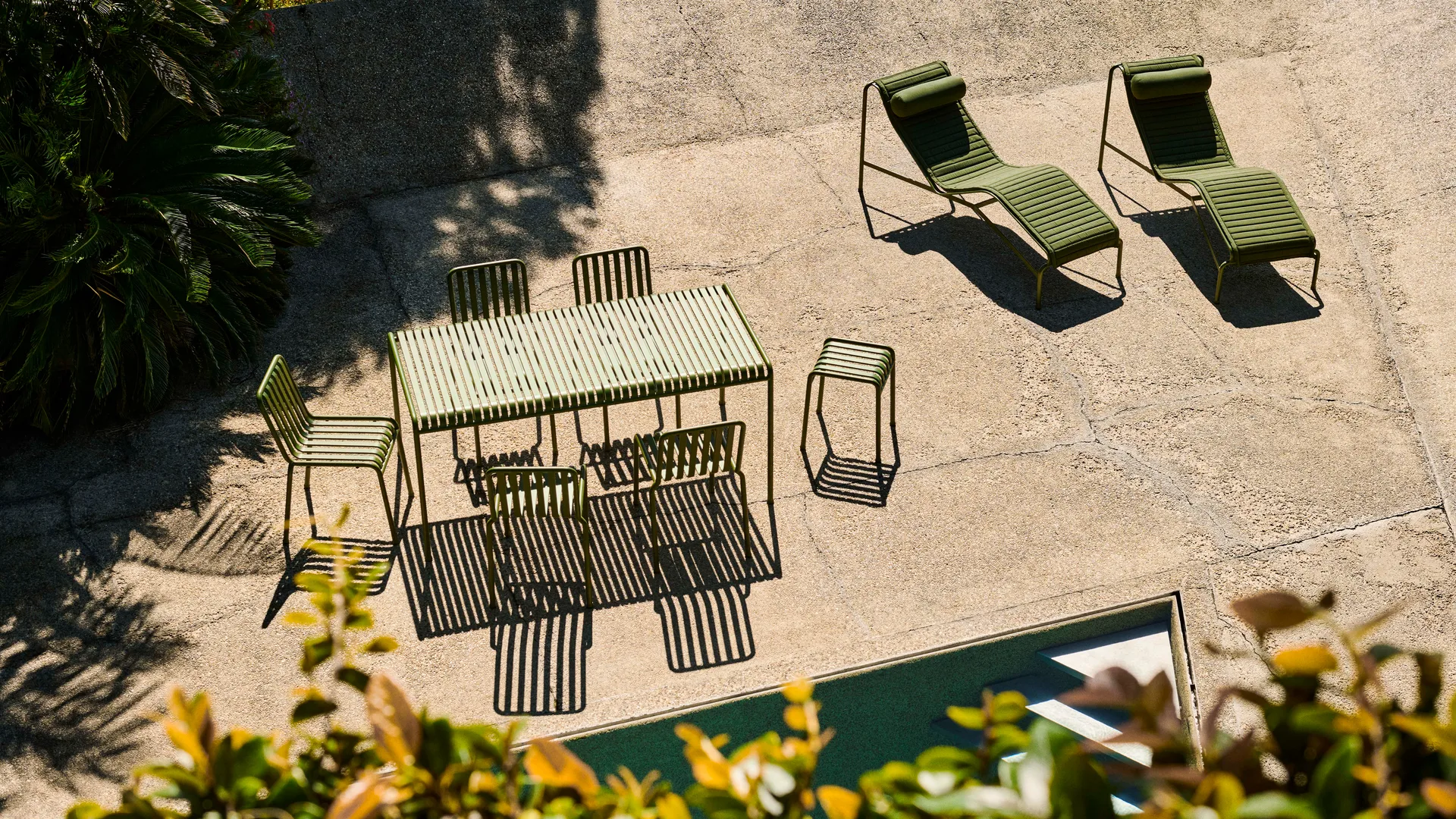 Conjunto de jantar Palissade 4 cadeiras 170x90 cm - Olive,  HAY