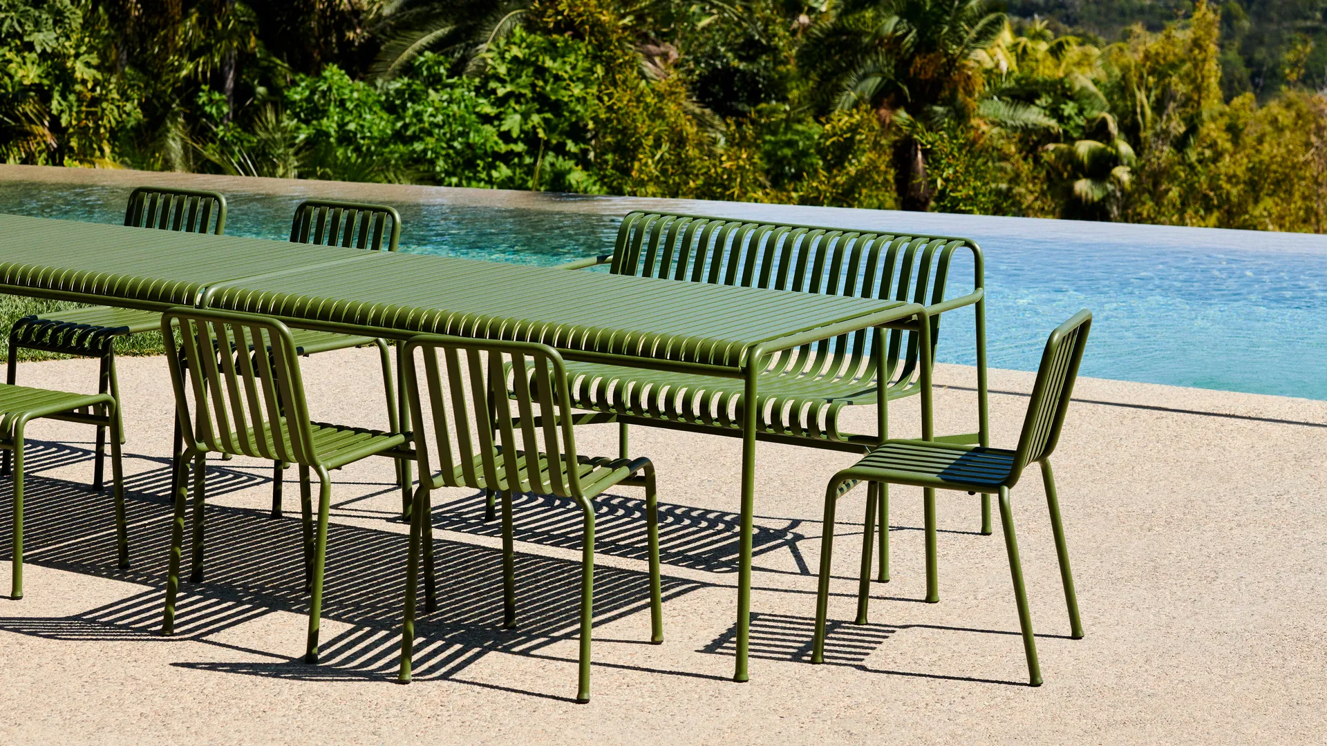 Conjunto de jantar Palissade 4 cadeiras 170x90 cm - Olive,  HAY