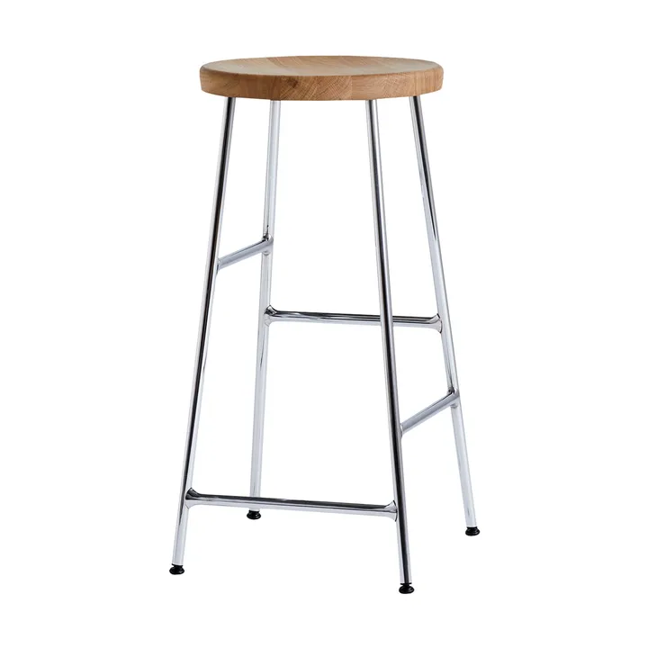 Cornet banco de bar redondo 65 cm - Oiled oak-chrome - HAY