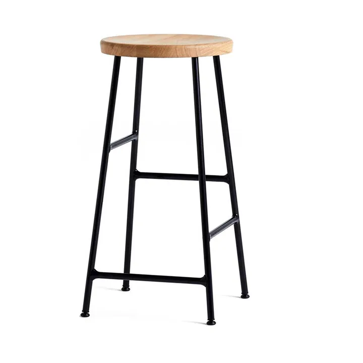 Cornet banco de bar redondo 65 cm - Oiled oak-soft black - HAY