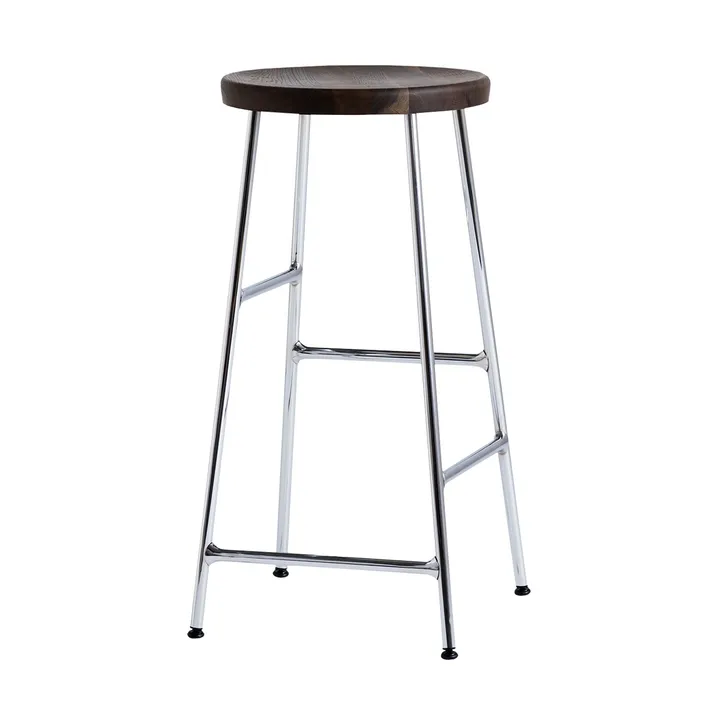 Cornet banco de bar redondo 65 cm - Smoked oiled oak-chrome - HAY
