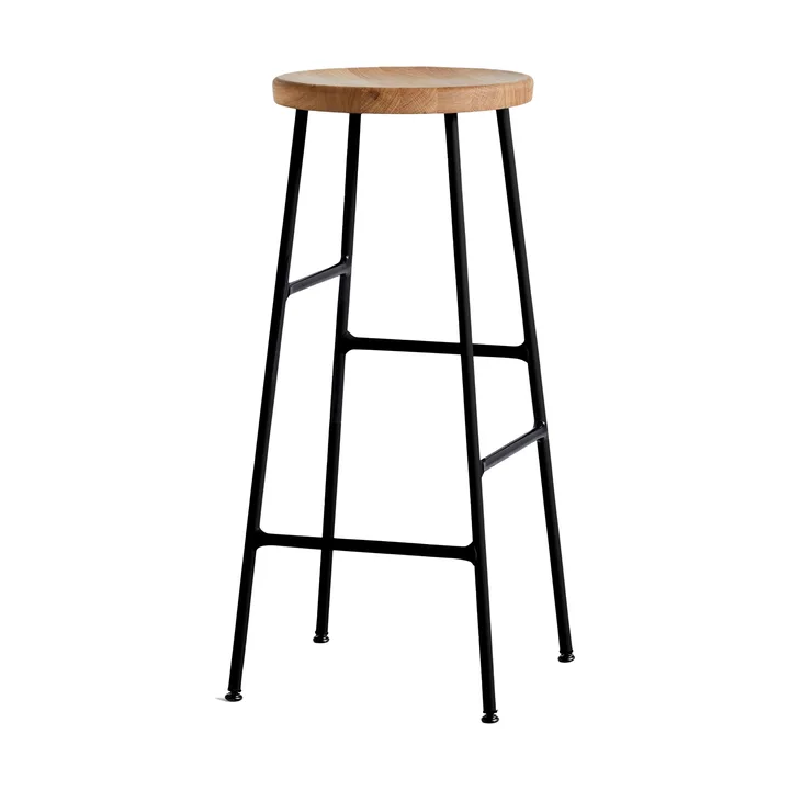 Cornet banco de bar redondo 75 cm - Oiled oak-soft black - HAY