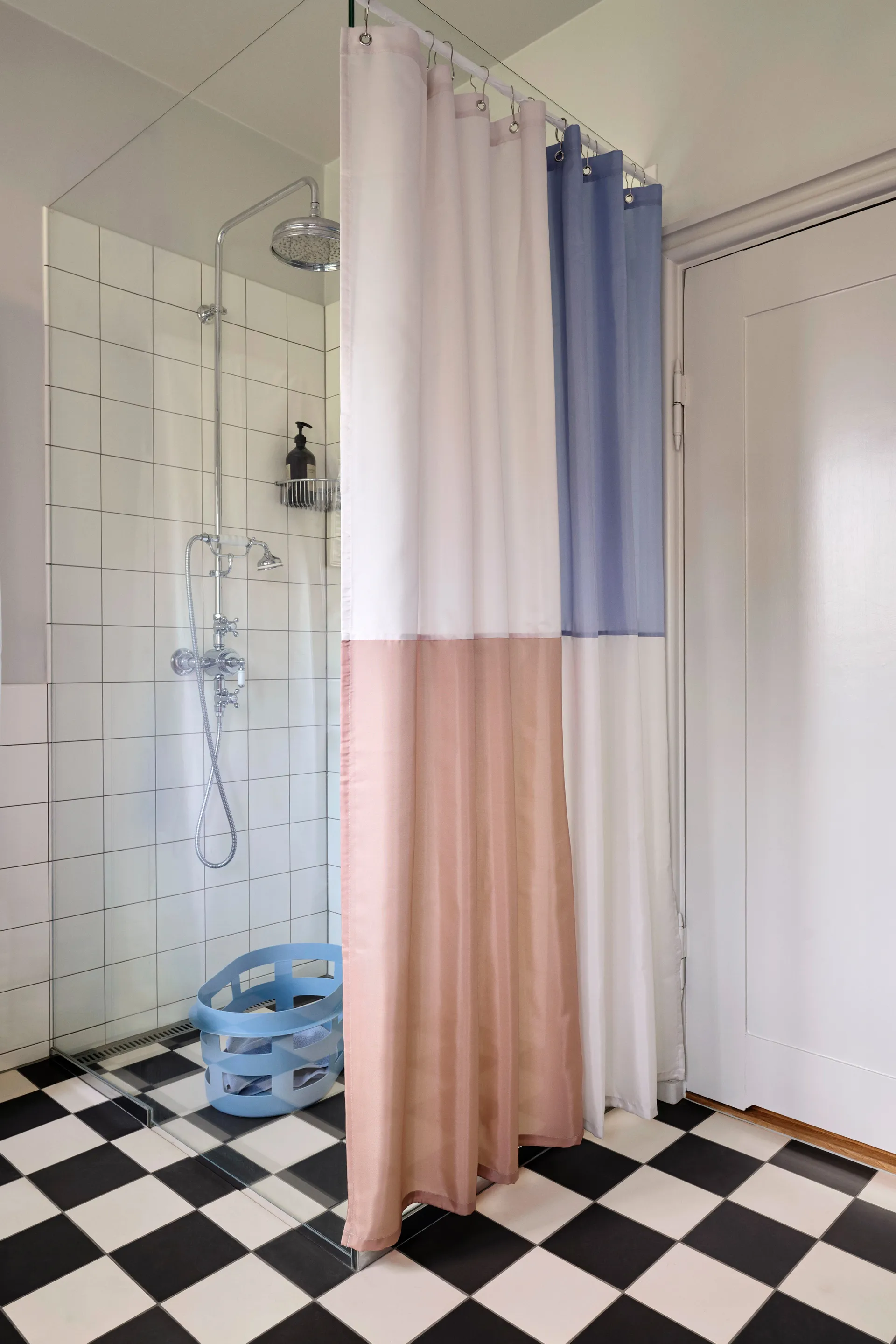 Cortina de duche Check 180x200 cm, Azul HAY