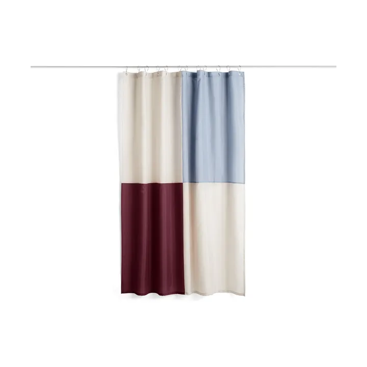 Cortina de duche Check 180x200 cm - Borgonha - HAY