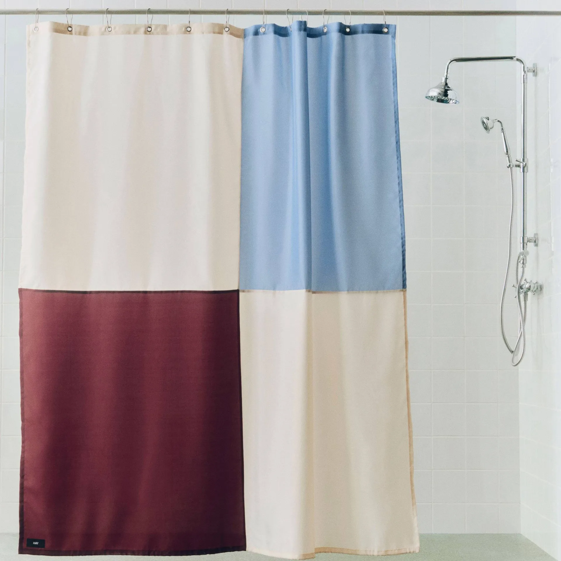 Cortina de duche Check 180x200 cm, Borgonha HAY