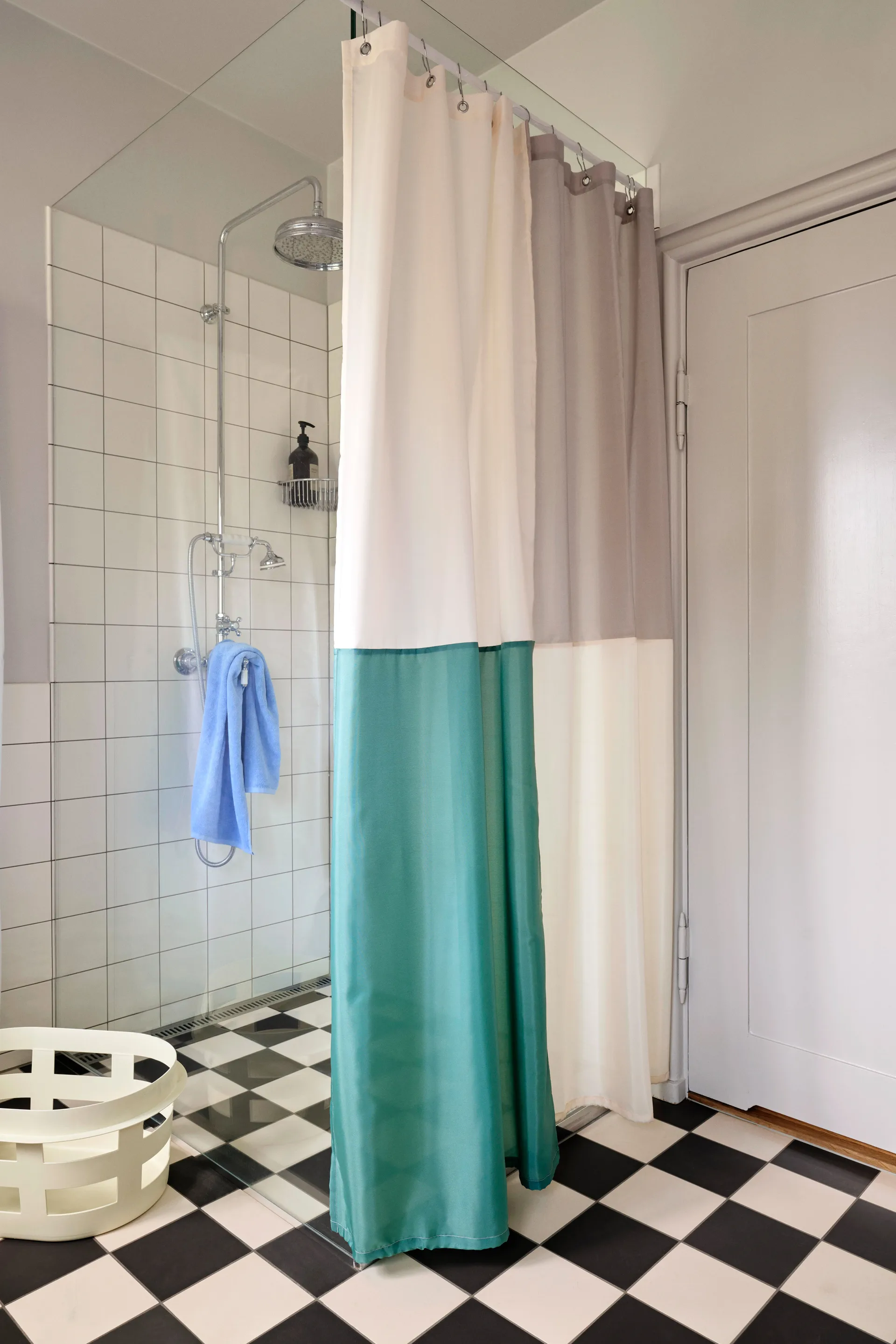 Cortina de duche Check 180x200 cm, Verde HAY