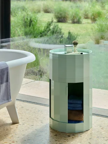 Facet Cabinet mesa lateral alta com pés-rodas 66 cm - Menta suave - HAY