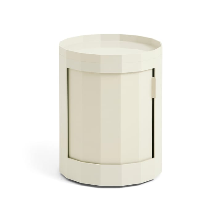 Facet Cabinet mesa lateral baixa com pés-rodas 49 cm - Eggshell - HAY