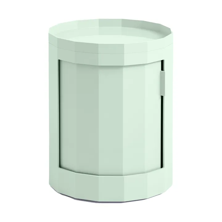 Facet Cabinet mesa lateral baixa com pés-rodas 49 cm - Soft menta - HAY